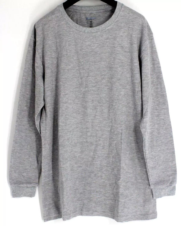 BLUE ICE WAFFLE KNIT LONG SLEEVE SHIRT - SIZE: MEN L - HEATHER GRAY - Brand New