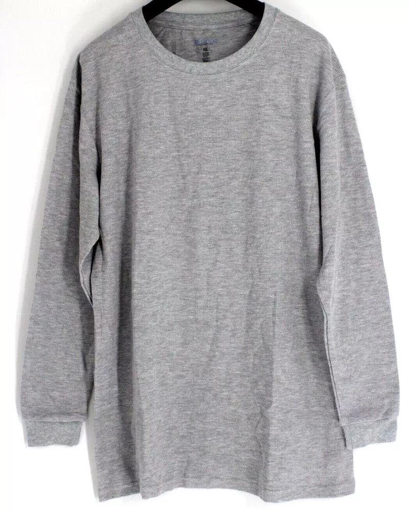 BLUE ICE WAFFLE KNIT LONG SLEEVE SHIRT - SIZE: MEN L - HEATHER GRAY - Brand New