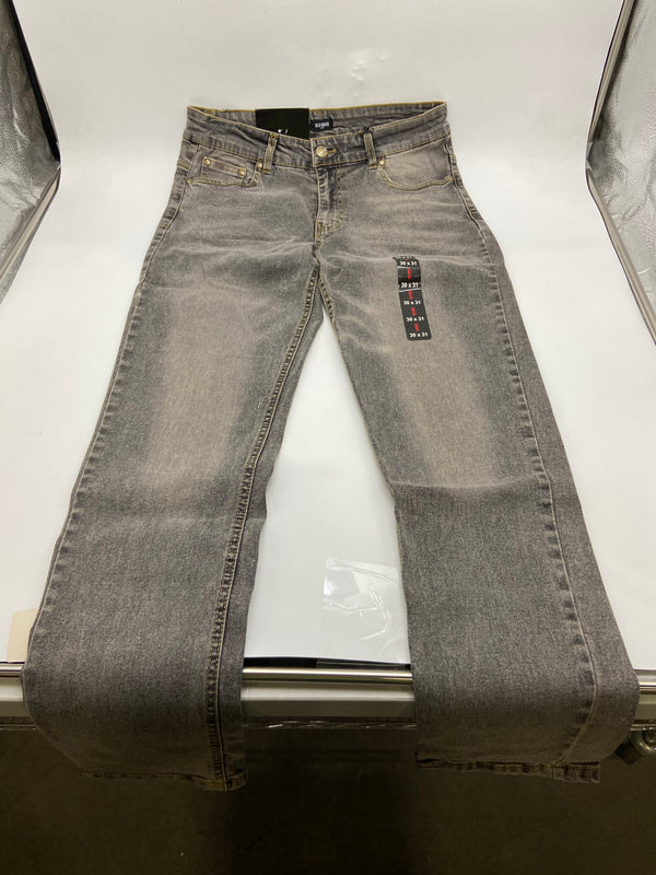 BLU ROCK MEN'S FLEX STRETCH SLIM FIT STRAIGHT JEANS - SIZE: MEN 30X31 - GRAY - Brand New