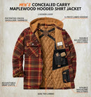 LEGENDARY WHITETAILS MEN CCW HOODED FLANNEL SHIRT LARGE TALL - MAPLEWOOD-PLAID - Like New