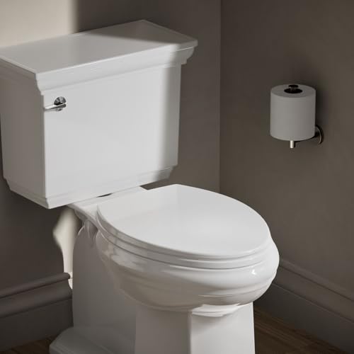 KOHLER K-20110-0 BREVIA ELONGATED TOILET SEAT WITH GRIP-TIGHT BUMPERS - WHITE - Brand New