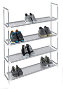STORAGE SOLUTIONS GRAY 4 TIER PLASTIC SHOE RACK AND STORAGE CLOSET - GREY - Like New