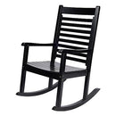 SHINE COMPANY MODERN WOOD ROCKING CHAIR ERGONOMIC WIDE SEAT PORCH ROCKER BLACK - Like New