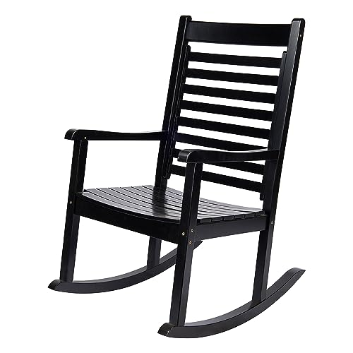 SHINE COMPANY MODERN WOOD ROCKING CHAIR ERGONOMIC WIDE SEAT - Scratch & Dent