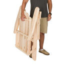 SHINE COMPANY TRADITIONAL CEDAR WOOD FOLDING ADIRONDACK CHAIR IN - BEIGE - Brand New