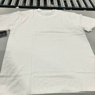 BLUE ICE PLAIN SHORT SLEEVES T-SHIRT - SIZE: MEN L - WHITE - Brand New