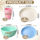 32 Pcs Wheat Straw Dinnerware Sets for 8 Kitchen Reusable Dinner Plates - Brand New