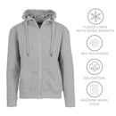 BLUE ICE MEN’S FLEECE-LINED FULL-ZIP HOODIE - SIZE: MEN M - HEATHER GRAY - Brand New