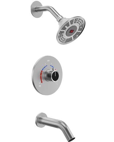 EVERSTEIN Digital Display Shower Faucet Set, Shower Tub Faucet - NICKEL - Like New