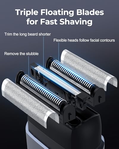 WALUMEN MEN'S FOIL SHAVERS,MINI ELECTRIC FOIL SHAVER FOR MEN,2 PACK - BLUE - Like New