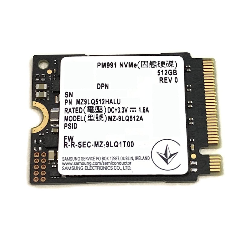 SAMSUNG 512GB PM991 M.2 2230 30MM NVME PCIE SOLID STATE DRIVE MZ-9LQ512A - BLACK - Like New