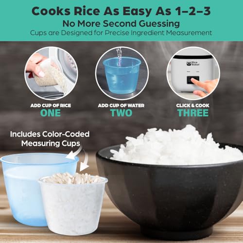 EMSON RICE ROBOT PERSONAL RICE COOKER, 1 QUART CAPACITY, PFAS-FREE - WHITE - Like New