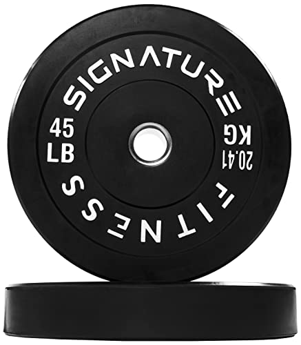 FITVIDS OLYMPIC BUMPER PLATES 2" STRENGTH TRAINING & WEIGHTLIFTING 45LB - BLACK - Like New