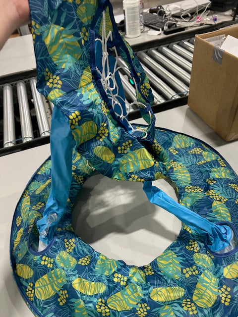GENERIC BLUE AND YELLOW POOL BASKETBALL FLOATY - BLUE/YELLOW - Like New