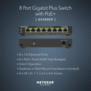 NETGEAR 8 PORT POE GIGABIT ETHERNET PLUS SWITCH - BLACK Like New