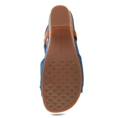 Aerosoles Women's Miki Heeled Sandal Medium Blue Denim Size 9 - Like New