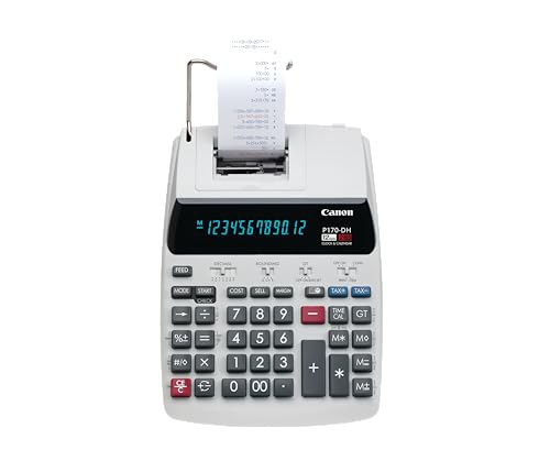 Canon P170-DH-3 Desktop Calculator With Currency Conversion Black/White/Silver - Brand New