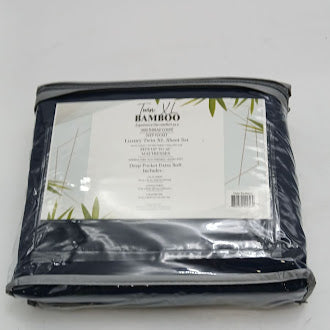 BAMBOO 1800 THREAD COUNT, 3PC BEDSHEET SET, EXTRA SOFT, TWIN XL - NAVY BLUE - Brand New