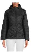 SPYDER WOMEN'S HOODED QUILTED JACKET - SIZE: WOMEN L - BLACK - Like New