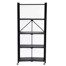AMERICAN DREAM HOME GOODS 5-TIER FOLDABLE METAL STORAGE SHELVING UNIT - BLACK - Like New