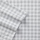 SHAVEL HOME PRODUCTS SEERSUCKER SHEET SET KING GINGHAM GRAY - WHITE/GRAY - Brand New