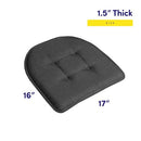 Sweet Home Collection Chair Cushion Memory Foam Pads Tufted Non Skid 2 Count - Brand New
