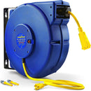 Goodyear Heavy-Duty Retractable Extension Cord Reel - 12AWG, 65' Length, Triple