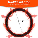 ZONETECH CAR HEATED STEERING WHEEL COVER 12V VEHICLE WARMER RAPID HEAT - BLACK - Like New