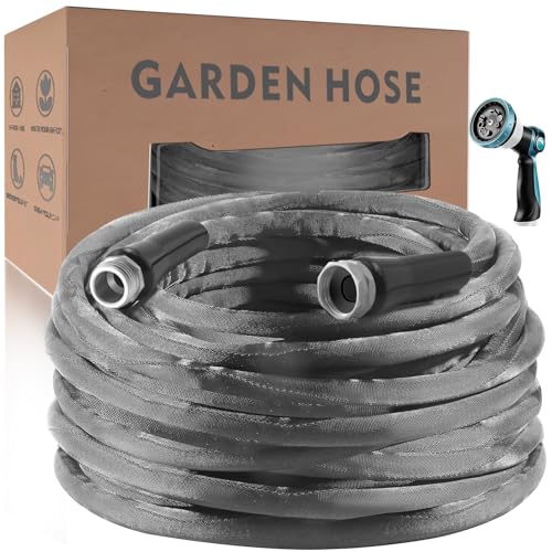RELXITL NON-EXPANDING GARDEN HOSE 75FT – FLEXIBLE WITH 10-FUNCTION SPRAY NOZZLE - Like New