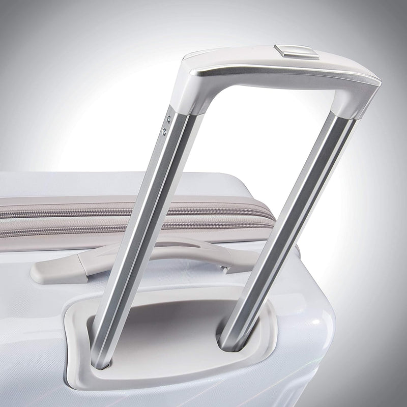 AMERICAN TOURISTER MOONLIGHT LUGGAGE, IRIDESCENT WHITE, CHECKED-MEDIUM 24 IN - Like New