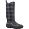 MUCK HALE WATERPROOF WOMEN'S TALL WELLINGTON BOOTS - BLACK/GRAY PLAID - SIZE 9 - Like New