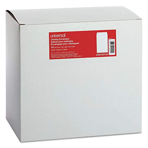 Universal UNV40104 6.5" x 9.5" 24 lb. #1-3/4 Square Flap Gummed Envelope - White - Brand New