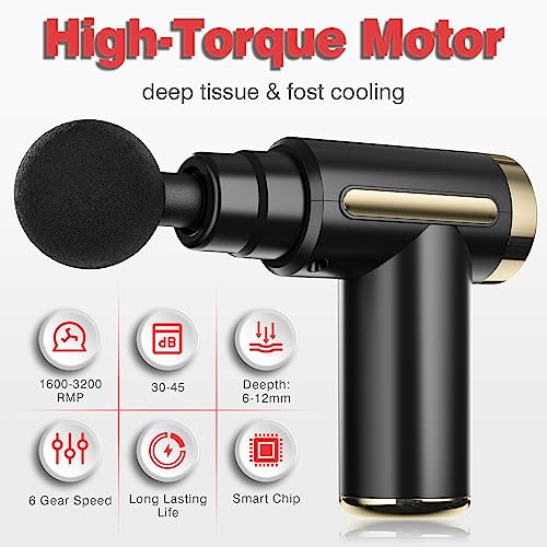 COTSOCO MASSAGE GUN DEEP TISSUE PAIN RELIEF 4 MASSAGE HEADS 6 SPEEDS - BLACK - Like New
