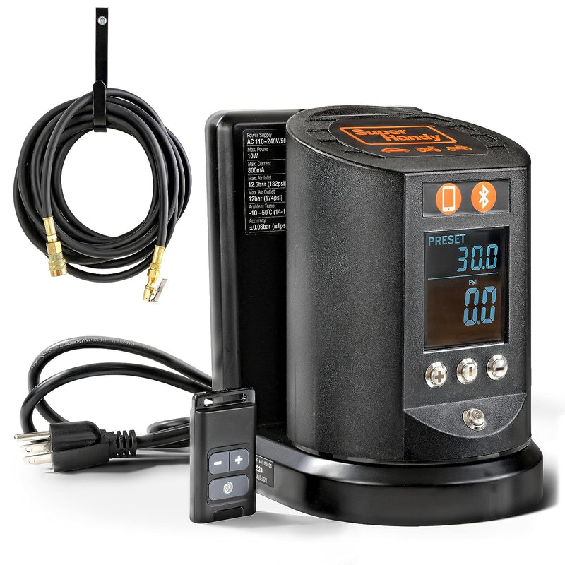 SuperHandy Automatic Tire Inflator with App Control - Digital Gauge, 25FT Hose