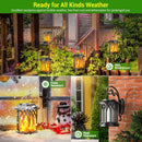 GENERIC 4 PACK SOLAR LANTERN OUTDOOR LIGHTS FLICKERING FLAME - BLACK - Like New
