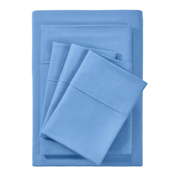 BIBB HOME 2000 COUNT 6-PIECE RAYON FROM BAMBOO SHEET SET - TWIN XL - OCEAN BLUE - Brand New