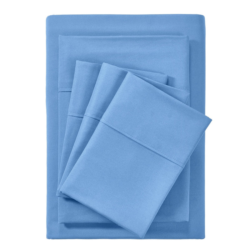 BIBB HOME 2000 COUNT 6-PIECE RAYON FROM BAMBOO SHEET SET - TWIN XL - OCEAN BLUE - Brand New