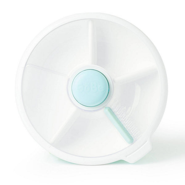 GOBE KIDS' LARGE SNACK SPINNER SLIDE LUNCH FOOD STORAGE CONTAINER - MACARON BLUE - Like New