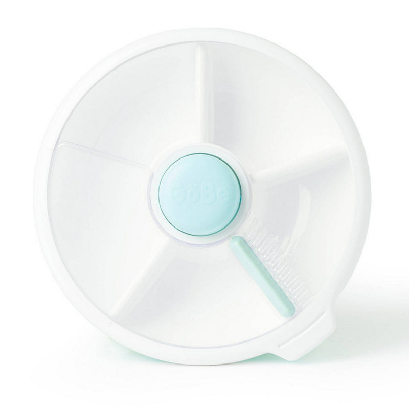 GOBE KIDS' LARGE SNACK SPINNER SLIDE LUNCH FOOD STORAGE CONTAINER - MACARON BLUE - Like New
