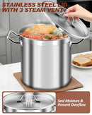 35 Quart Stainless Steel Cooking Pot Stock Pot Lid Large Soup Pot - B0BN5SRXM9 - Like New