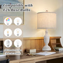 TOBUSA Farmhouse Living Room Table Lamps Set of 2, Grey Rustic Vintage Lamps - Like New