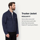AEMN82404M26 AMAZON ESSENTIALS MEN CANVAS JACKET NAVY SIZE MEDIUM - Brand New