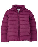 B09XC45R36 The Children's Place Girls' Medium Puffer Jacket Purple Rose XL (14) - Brand New