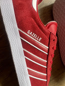 ADIDAS GAZELLE - SIZE: MEN 12.5 (AU/UK M12) (JP M305) - RED/WHITE - Brand New