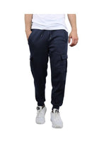BLUE ICE HEAVYWEIGHT FLEECE-LINED CARGO JOGGER SWEATPANTS - SIZE: MEN M - NAVY - Brand New