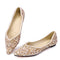 QXCXINGDY RHINESTONE FLATS FASHION POINTED TOE PEARL DIAMOND LOW HEEL - SIZE 9.5 - Like New