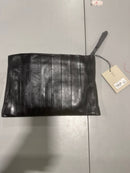 ALLSAINTS BETTINA LEATHER CLUTCH BAG - BLACK - Brand New