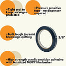 PSBM Black Strapping Tape, 96 Rolls, 2.8 Mil Thick, 3/8 Inch Wide, X004FFGH45 - Brand New