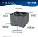 Brother Monochrome Laser Printer HL-L6200DW - BLACK Like New