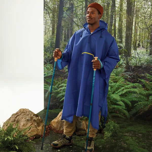 EMBARK PEVA PULL-ON PONCHO - BLUE - Like New